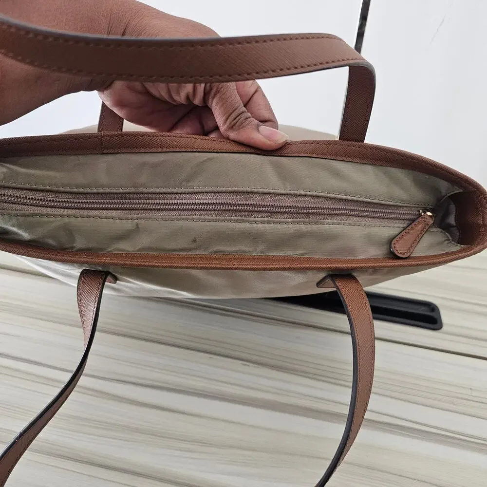 Michael Kors Tan Kempton Nylon Shoulder Tote Bag - Picture 6 of 12